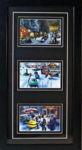 Kevin Daniel Poker Run's Snowmobile Trilogy Art Print-Framed
