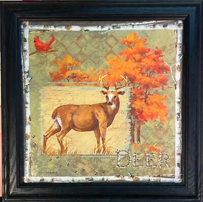 Anita Phillips Framed Wildlife Art Print Deer/Green (12x12)