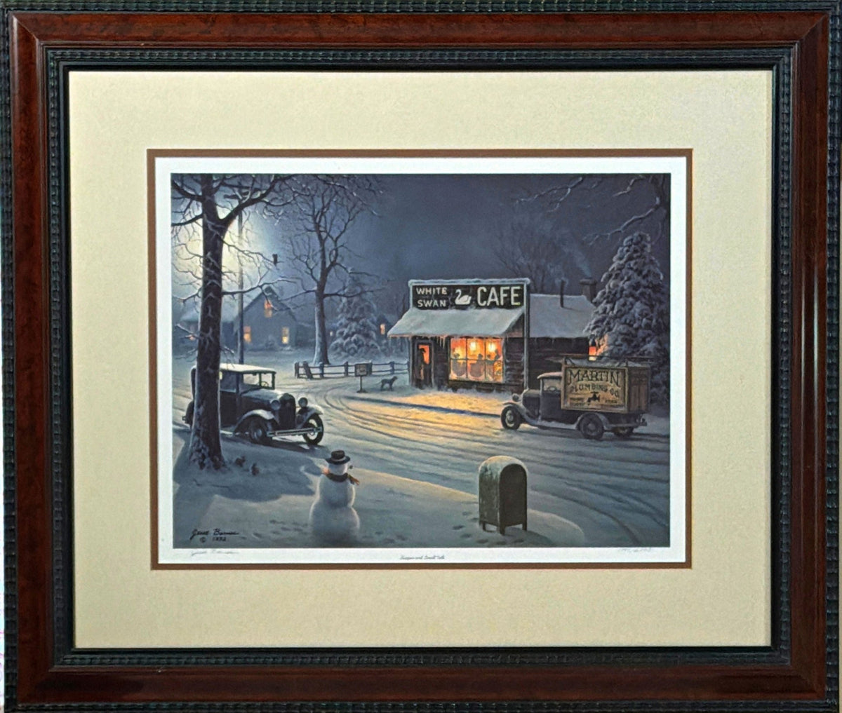 Jesse Barnes Supper and Small talk Nostalgic S/N Art Print w Cert