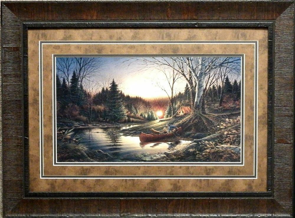 Terry Redlin Morning Solitude Camping Art Print-Framed 27.5 x 20.5