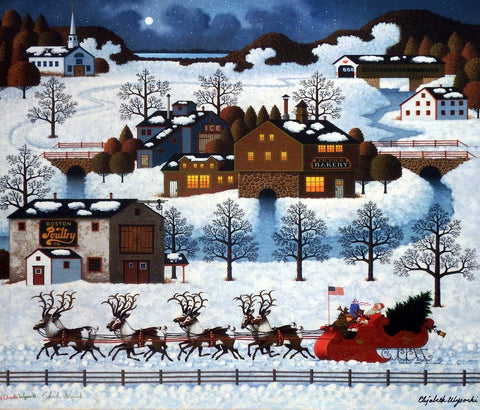 Charles Wysocki Santa's Coming to Town-Canvas