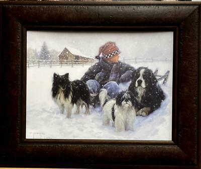 Robert Duncan Boys Best Friend Dog Children Art Print Framed 21.5 x 17.5