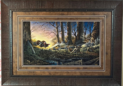 Terry Redlin Struttin on in Wild Turkey Art Print-Framed 27.5 x 20.5