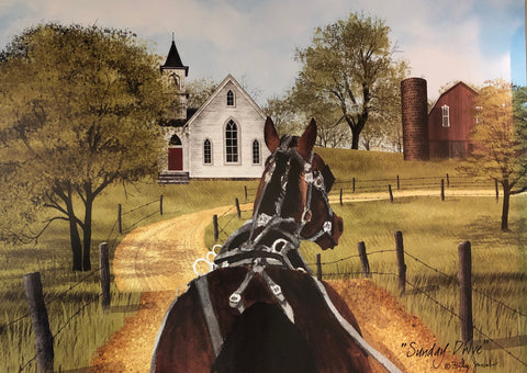 Billy Jacobs Sunday Drive Horse Art Poster Print (16x12)