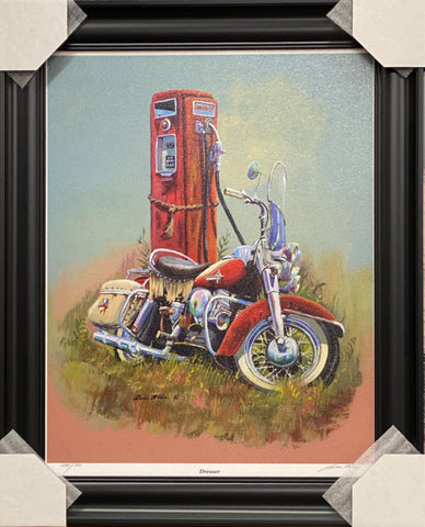 Dale Klee Dresser S/N Motorcycle Art Print-Framed 21 x 25.5