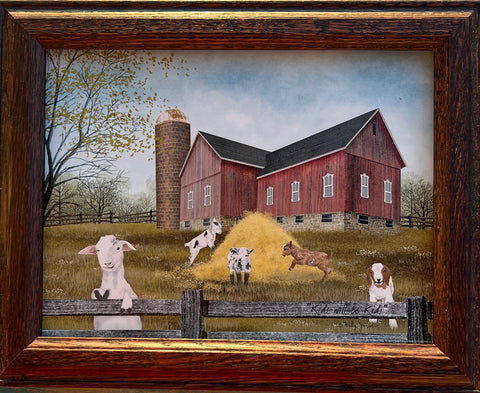 Billy Jacobs Kids will be Kids Goat Farm Art Print-Framed 14.5 x 11.5