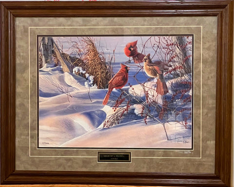 Al Agnew Birds of a Feather Cardinal Art Print Framed 30 x 23