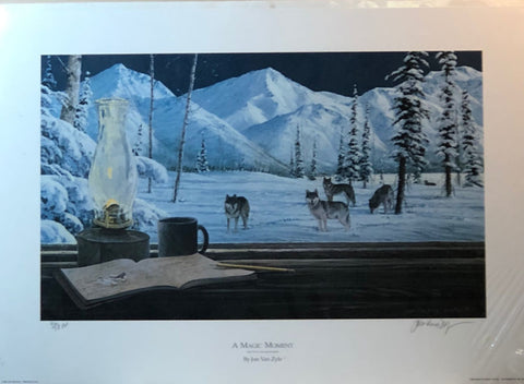 Jon Van Zyle A Magic Moment S/N AP Wolves Art Print