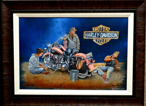 Dave Barnhouse An Inside Joke Harley Canvas-Framed
