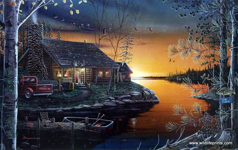 Bruce Grayson Lake and Camping Art Print Autumn Glow