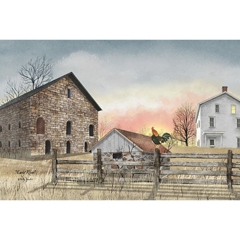 Billy Jacobs Early Riser Chicken Farm Art Print 18 x 12