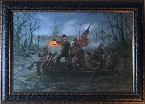 John McNaughton Crossing the Swamp Donald Trump Art Print-Framed