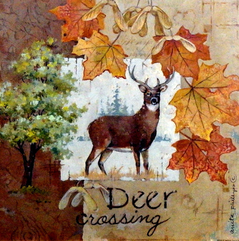 Anita Phillips Wildlife Art Print Deer Crossing