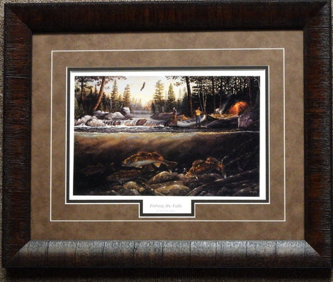 Terry Doughty Fishing the Falls-Framed