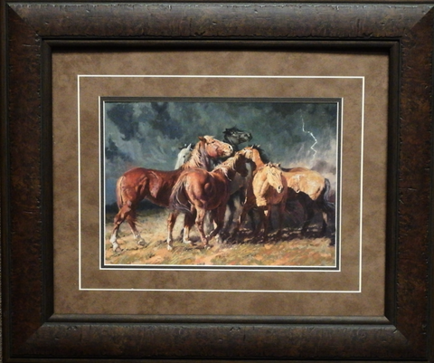 Bruce Greene Storm on the Plains Horse Art Print-Framed