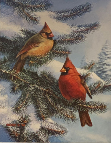 James Meger Winter Cardinals Art Print-9.75 x 12.5