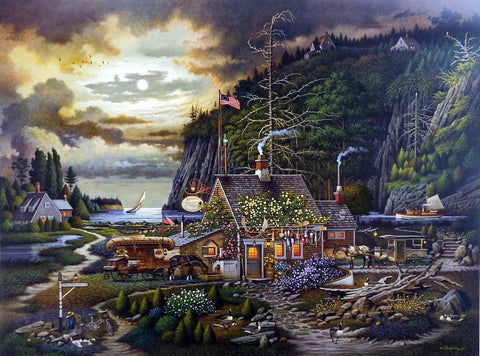 Charles Wysocki Picture of Old Restaurant in Maine