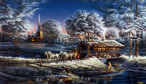 Terry Redlin Morning Frost Horse and Wagon Art
