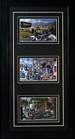 Kevin Daniel Motorcycle Trilogy Art Print-Framed