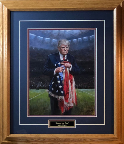 John McNaughton Respect the Flag Donald Trump Art Print-Framed