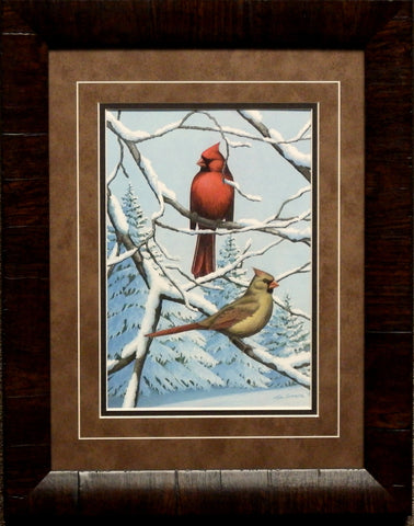 Tim Schultz First Snow Cardinal Art Print Framed