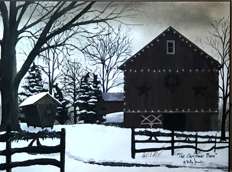 Billy Jacobs The Christmas Barn Lighted Wrapped Canvas
