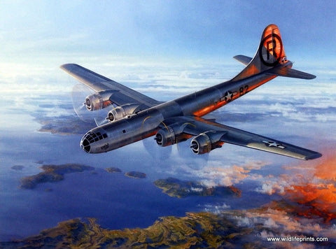 Don Kloetzke World War II print Dropping Atomic bomb over Japan