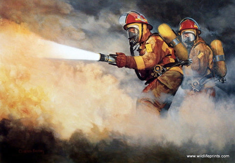Picture of firefighters by Charles Freitag UNITED WE STAND