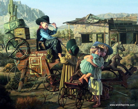 Bob Byerley Children's Print riding stagecoach