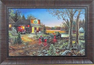 Good Old Days By Jim Hansel Lake Bait shop Framed