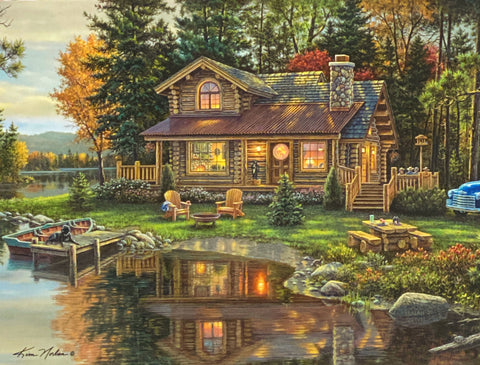 Kim Norlien Peace Like a River Cabin Lake Art Print
