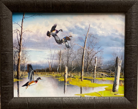 Jim Hansel Backwater Woodies Art Print-Framed 19 x 15