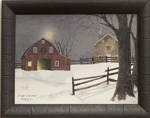 Billy Jacobs A light in the Stable Christmas Art Print-Framed  19 X 15