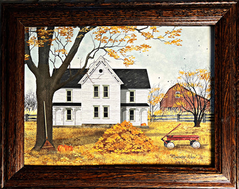 Billy Jacobs Remember When Farm Pumpkin Nostalgic Decorator Art Print-Framed (Wood) 14.5 x 11.5
