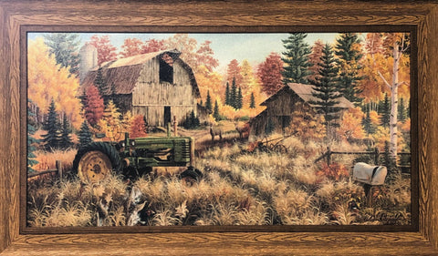 Mark Daehlin Deer Valley Farm John Deere Print-Framed LG 38 x 22