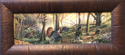 "Trophy Country" Wild Turkey Art Print By Mike Flentje Framed 17 " x 8