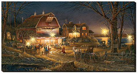 Terry Redlin Harvest Moon Ball Lighted Canvas Art Print 40 x 21