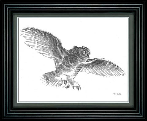 Terry Redlin Owl Pencil Sketch-Framed