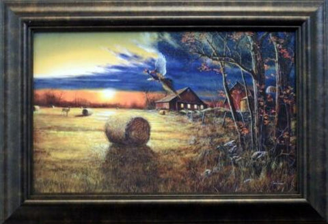 Autumn Harvest By Jim Hansel Pheasant Art Decorator Print Framed  14.75" X 10.5"