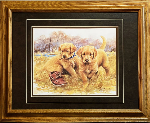 Jim Killen Framed Signed Golden Retriever Print That's My Puppy Too Framed (21x17)