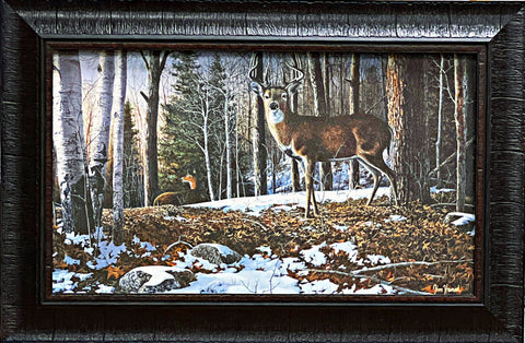 Jim Hansel Northridge Whitetails Studio Canvas Cabin Lake Art Print-Framed 22 x 14
