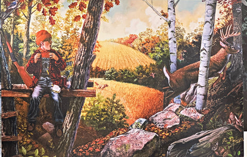 Jim Rownd Missed Opportunity Boy Deer Hunting Art Print- 18 x 12