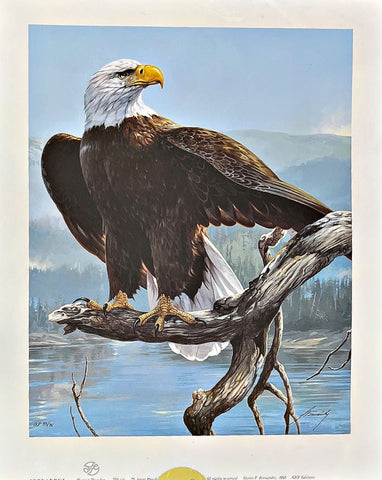 Mario Fernandez Eagle Print Distant Thunder A/P with Certificate 12.75"x16"