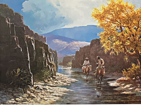 Olaf Wieghorst S/N Native American Western Art Print No Indians 25 x 18.5