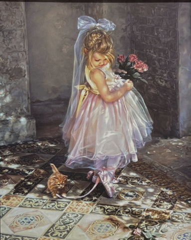 Sandra Kuck Little Girl with Kitten Open Edition Art Print Little Darling (16"x20")