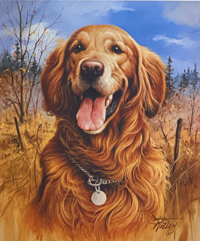 Jim Killen Signed Sporting Dog Art Print That's My Dog, Too-Golden Retriever (13x15.5)