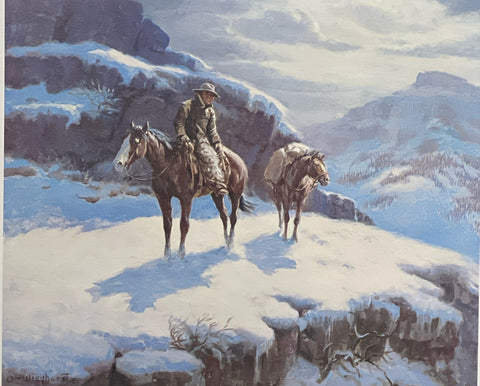 Olaf Wieghorst S/N Western Mountain Man Print Lonesome Trail (22x18.5)