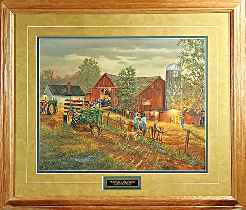 Dave Barnhouse America's Heartland Tractor Farm Print Framed  29 x 25.5
