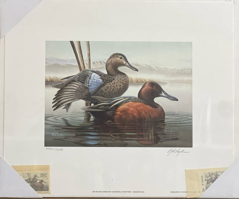 Rob Leslie 1987 Idaho Waterfowl Duck stamp with Stamp