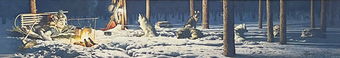 Scott Kennedy S/N Sled Dog Art Print Never Alone with cert 38"x6.5"